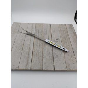 Veggies Handle #5 Stainless Steel Wide Meat Fork 12" USA Fruit Vintage